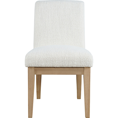 Sequoia Parson Dining Chair in Mango Wood & Pearl Boucle Fabric (Set of 2)